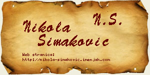 Nikola Simaković vizit kartica